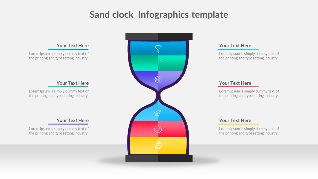 Sand clock Infographics template